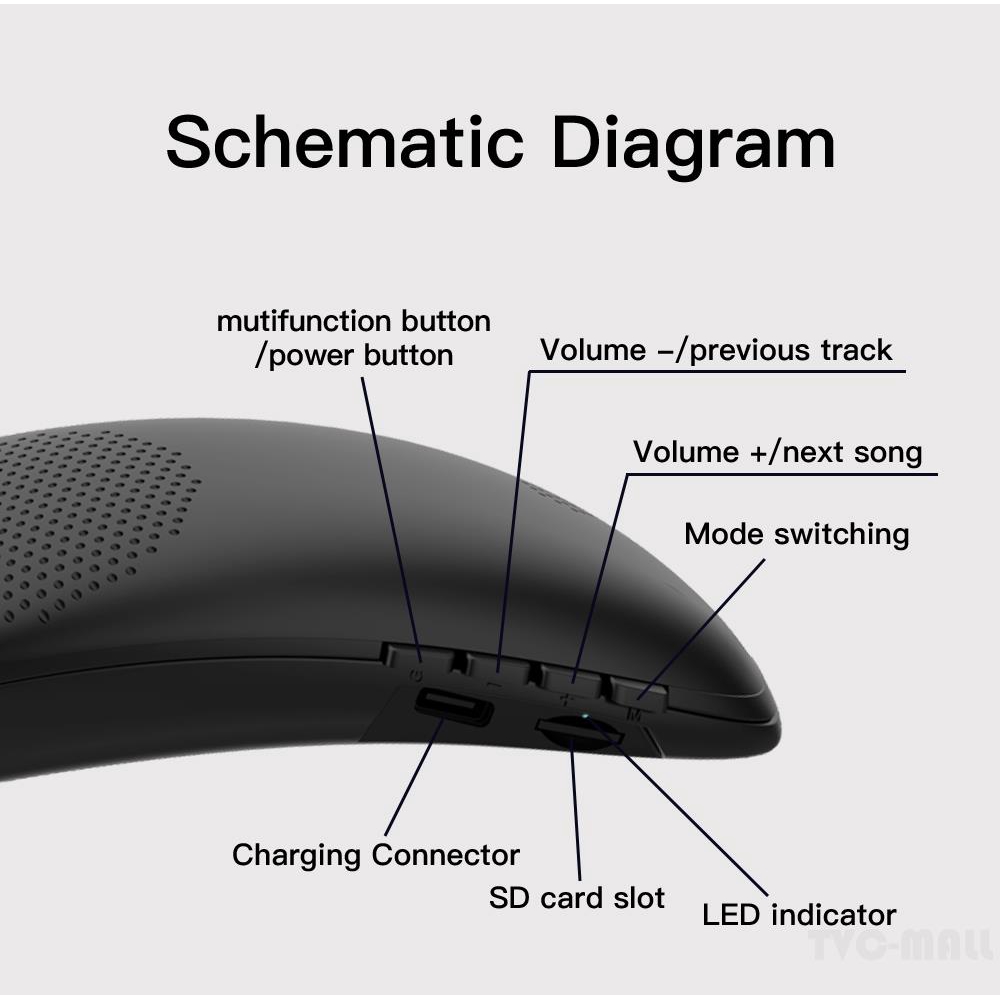 Loa Bluetooth Không Dây Đeo Cổ Mini