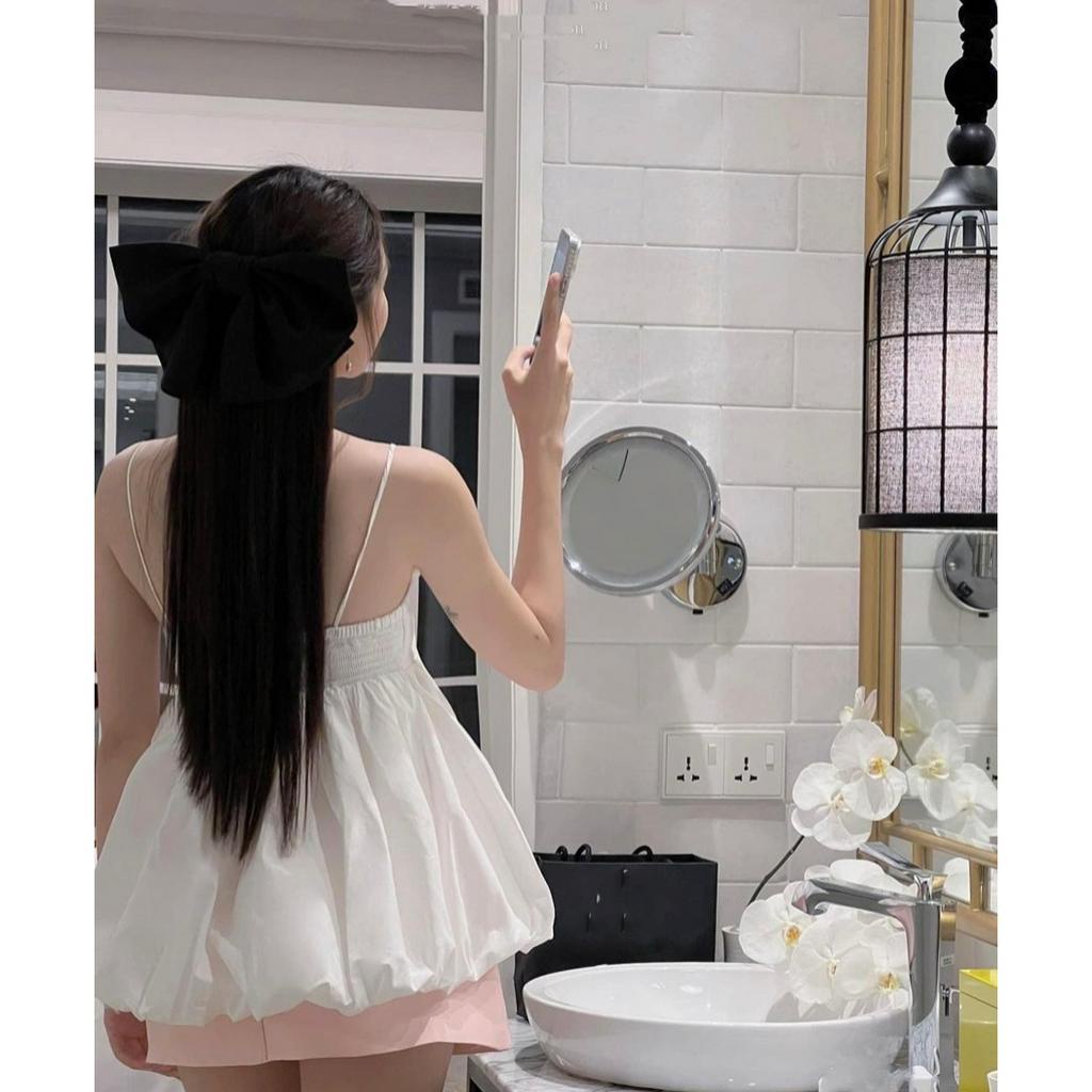 SET ÁO 2 DÂY BBD DÁNG BÍ BO CHUN + CHÂN VÁY HỒNG (TH)