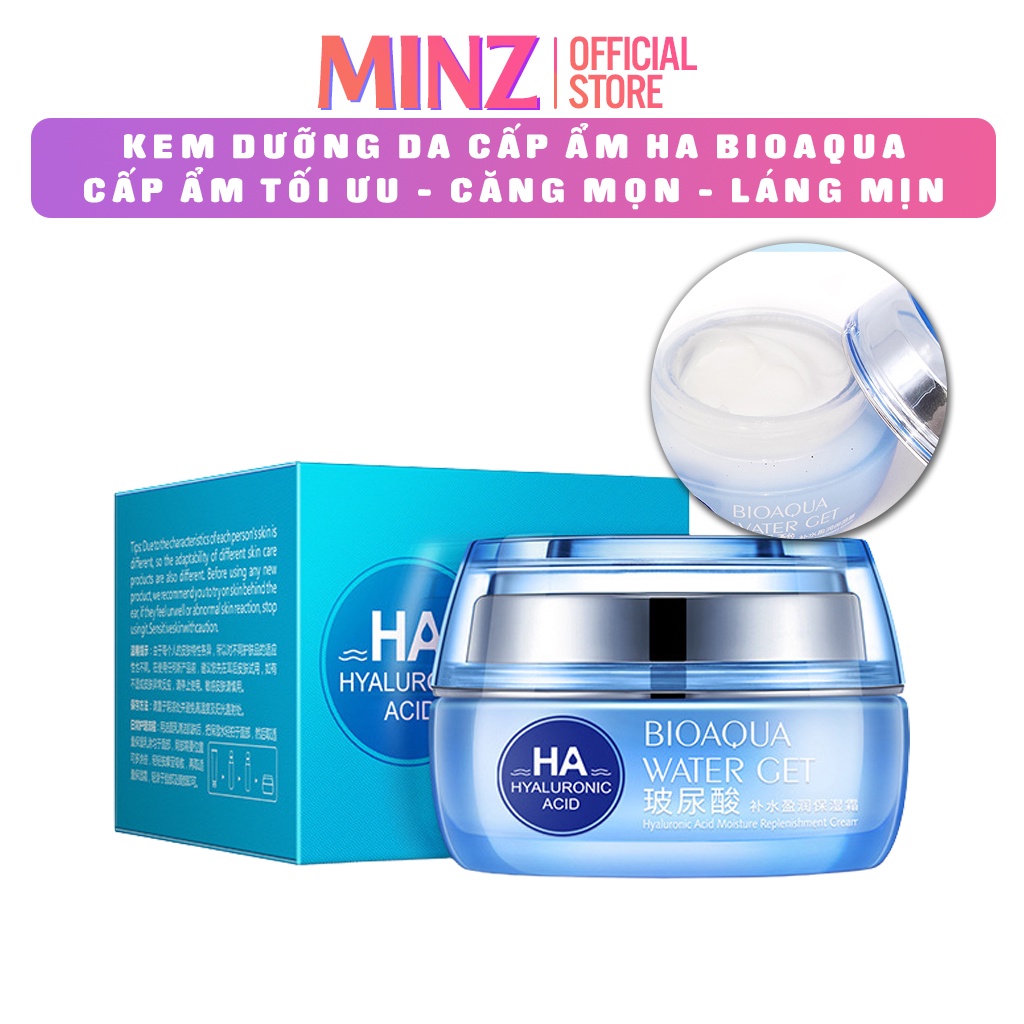 Kem Dưỡng Ẩm Và Hồi Phục Tái tạo Da HA của Bioaqua Làm Trắng Da Chống Nếp Nhăn MINZ