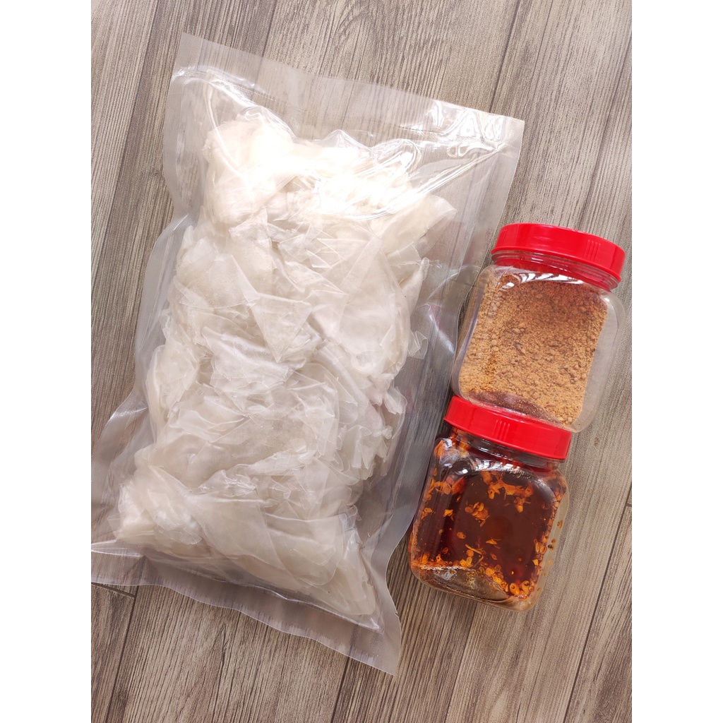 [500g PSMN sa tế] | Combo 500g bánh tráng phơi sương + hủ muối nhuyễn + hủ sa tế | Chợ Cô Thu