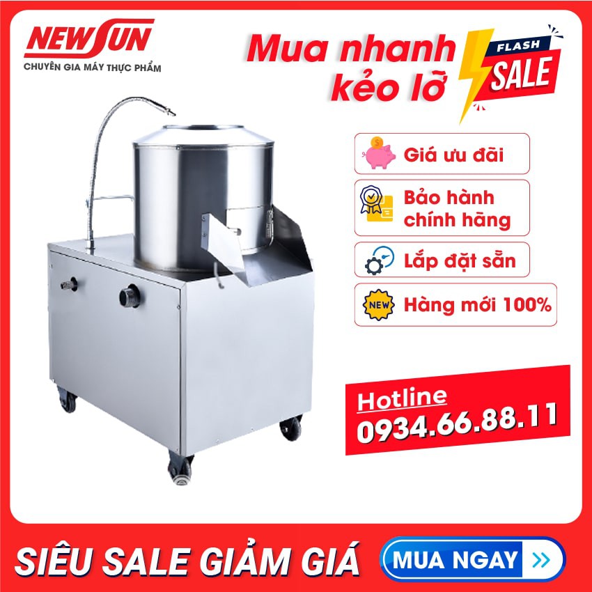 Máy chà, lột bóc vỏ củ khoai NSTP – 450 NEWSUN - Thiết kế nhỏ gọn, tiện lợi, năng suất cao - Bảo hành 12 tháng