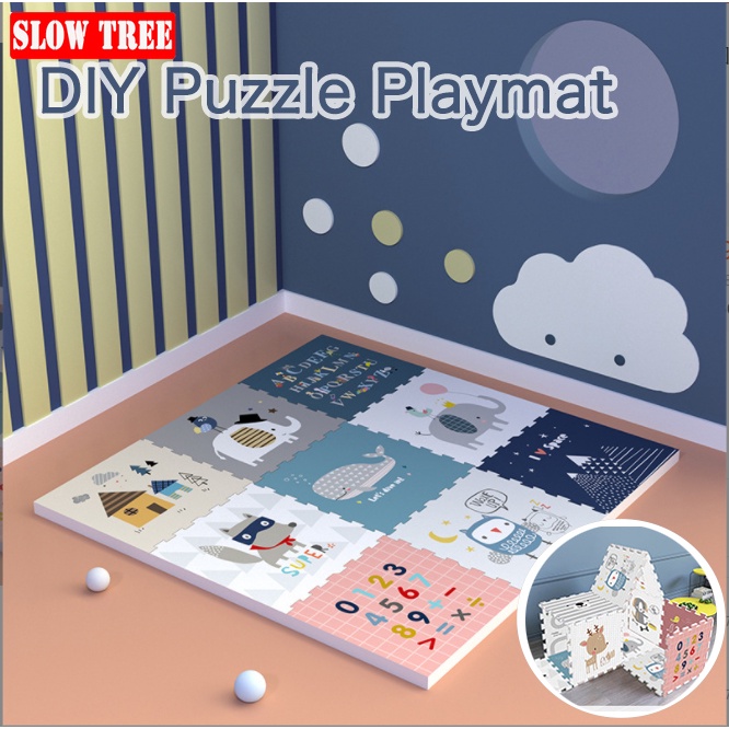 Thảm chơi xếp hình cho bé XPE Thảm xếp hình xốp Hoạt hình Thảm trải sàn trẻ em Thảm leo núi 60x60x2c