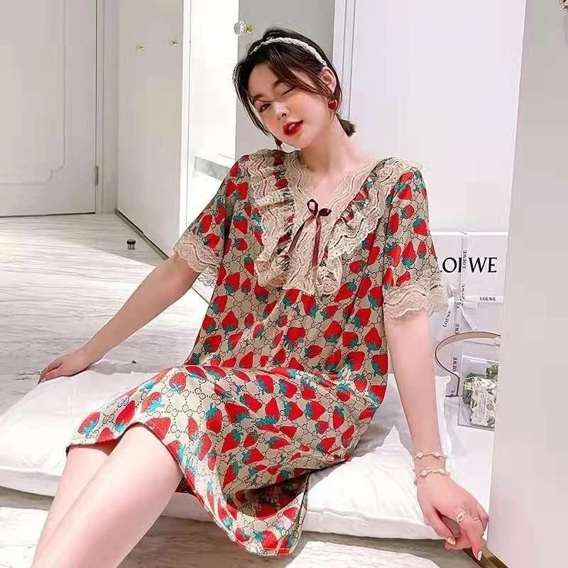 [Big Sale] Váy Ngủ Lụa☘Quảng Châu Cao Cấp Lụa Tơ Mềm Mại Mát Không Co Rút - Elsa