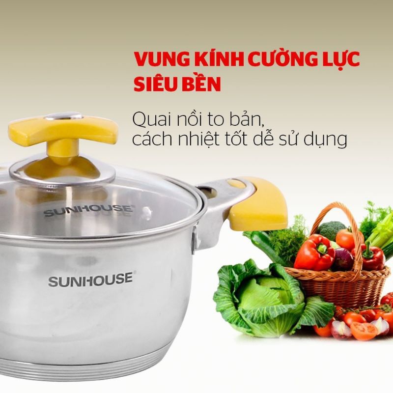 [Mã ELHADEV giảm 4% đơn 300K] BỘ NỒI 5 LÓP SUNHOUSE Mode 787