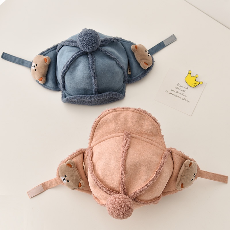 Mũ lông siêu dễ thương bảo vệ tai thời trang thu đông dành cho bé trai