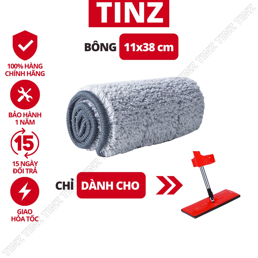 Bông lau nhà thay thế chữ nhật 11x38 cho cây lau nhà tự vắt TINZ