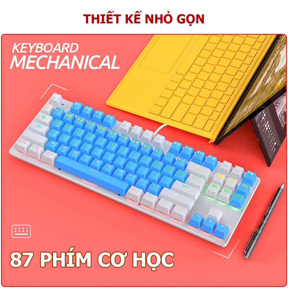 Bàn phím cơ Latope bàn phím gaming chơi game văn phòng màu sắc dễ thương Full LED RGB K400