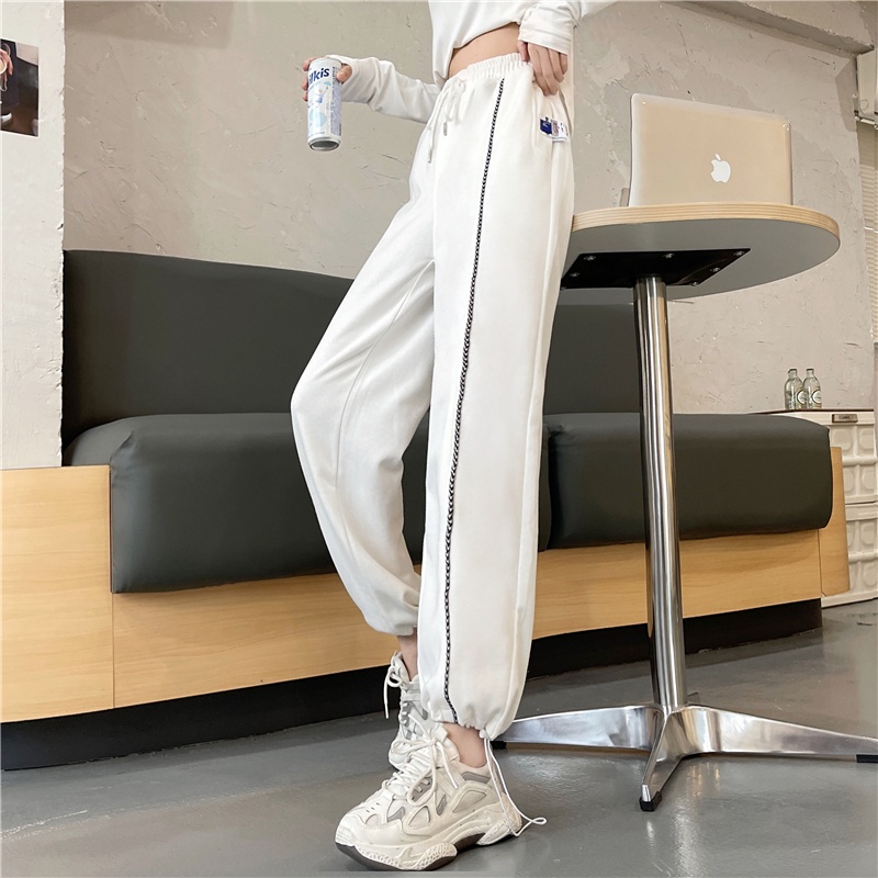 Quần thể thao SUXI lưng cao ống rộng phong cách Hàn Quốc thời trang mới dành cho nữ