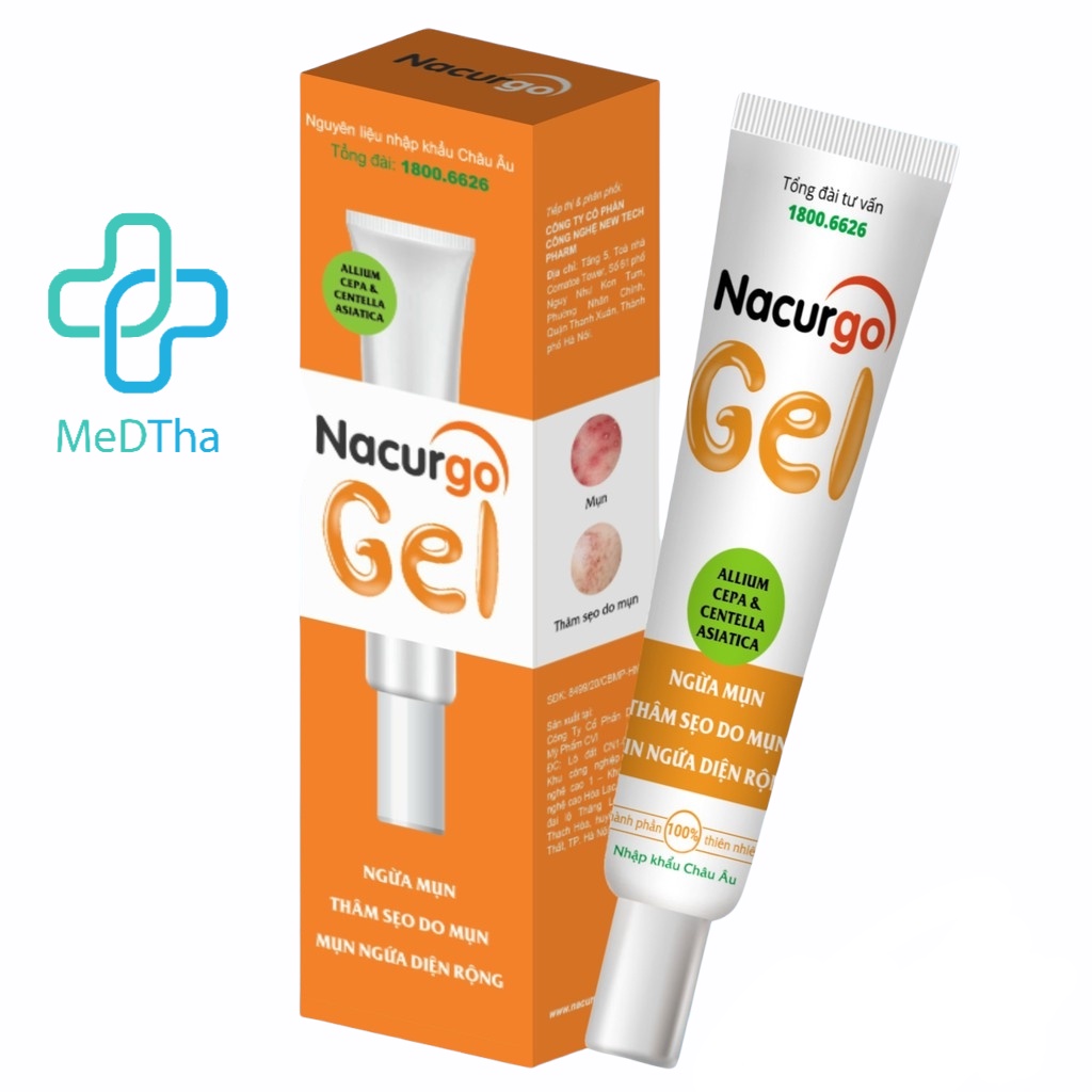 Nacurgo Gel - Giảm Mụn, Mờ Thâm, Mờ Sẹo, Dưỡng Da (Tuýp 20g) [Chính Hãng]