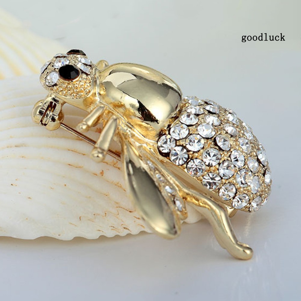 Ghim cài áo hình chú ong đính kim cương giả thời trang cho nữ