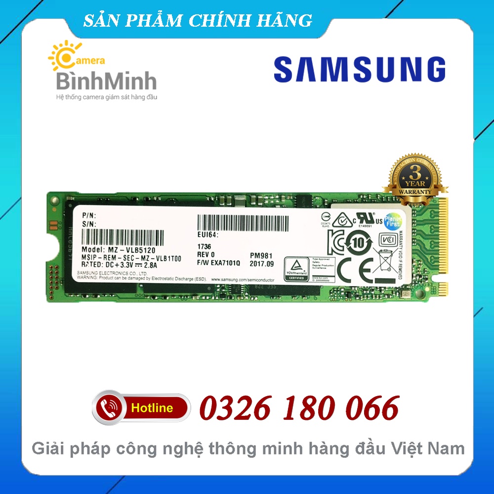 Ổ Cứng SSD 256GB 512GB 2TB Samsung PM981a NVMe M2 PCIe Gen3 x4 2280 (MZ-VLB2560 MZ-VLB5120)