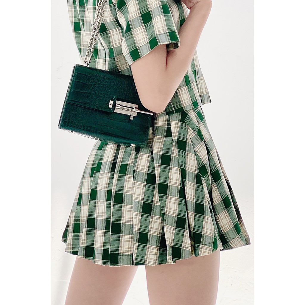 Chân váy chữ A ngắn xòe xếp ly kẻ caro JXW0353 - 92WEAR | BigBuy360 - bigbuy360.vn
