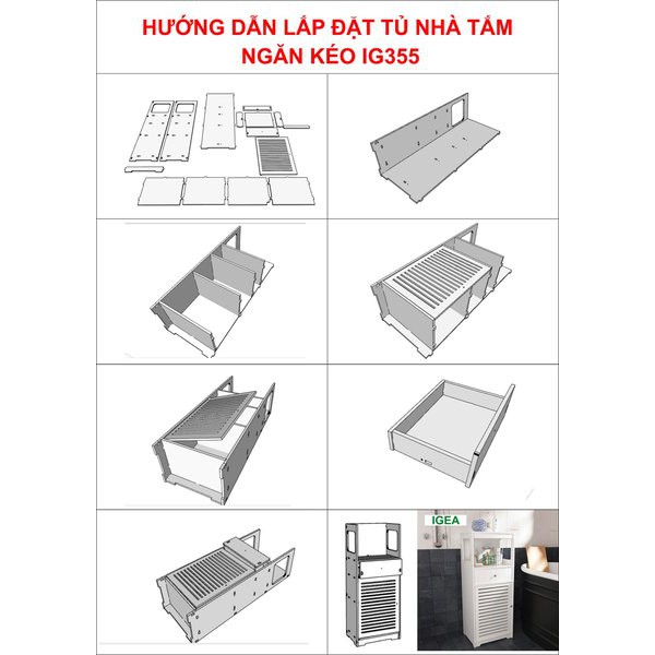 [SALE SIÊU XINH] Tủ Nhà Tắm hiện đại Ngăn Kéo Loại Cao chống Nước- IG355 | BigBuy360 - bigbuy360.vn