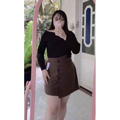 Chân váy nhung tăm cạp lệch bigsize 60-90kg_Chan Bigsize | BigBuy360 - bigbuy360.vn