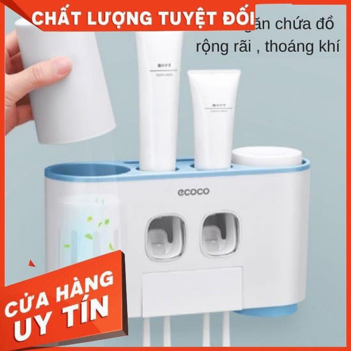 [SANG TRỌNG, TIỆN DỤNG] Nhả Kem Đánh Răng Cao Cấp ECOCO Thông Minh Kèm Đựng Bàn Chải Và Cốc