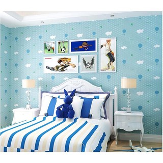 decal 1m giấy dán tường có sẵn keo dán - khí cầu xanh