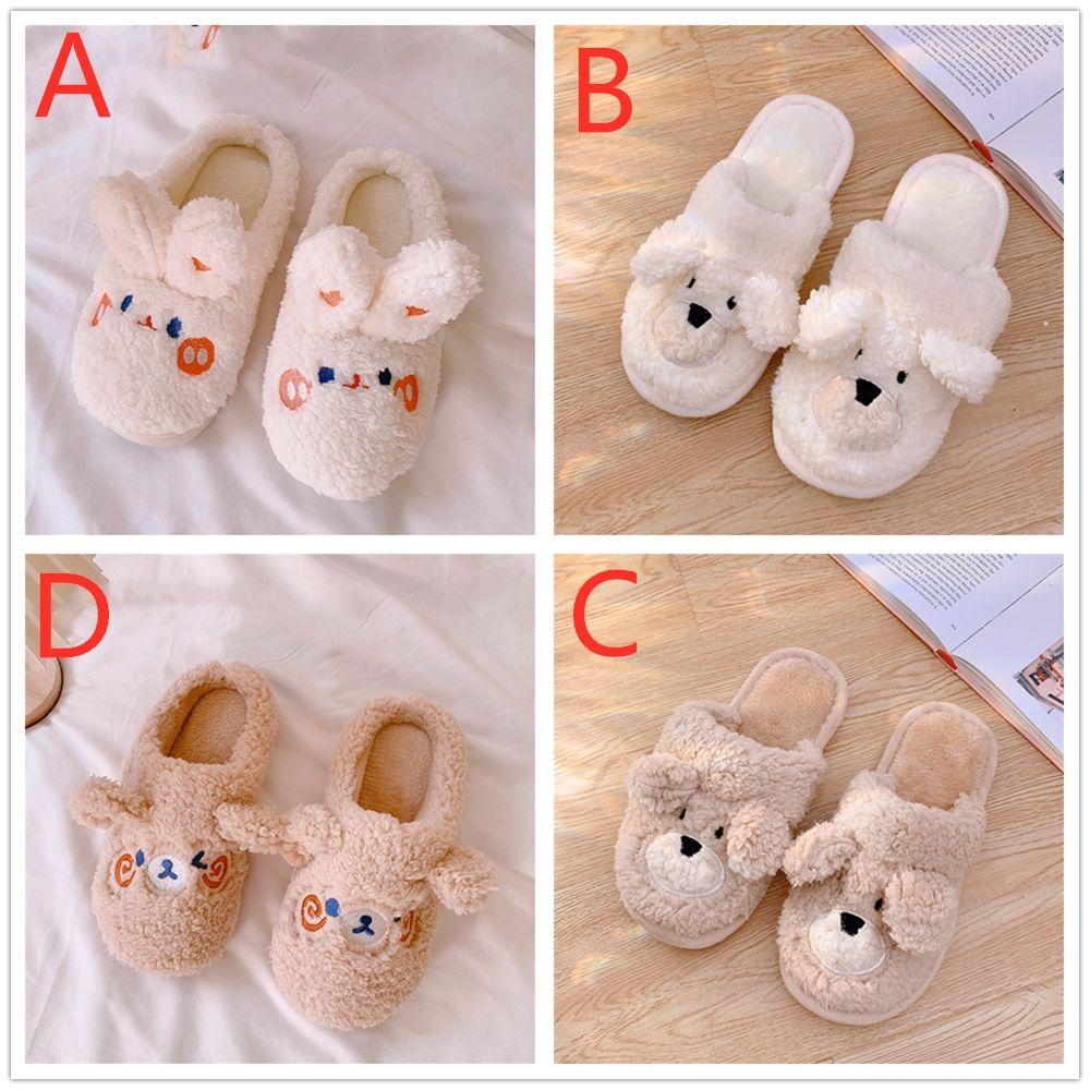 Dép Đi Trong Nhà Hình Thỏ / Gấu Thời Trang Mùa Đông Cho Nữ