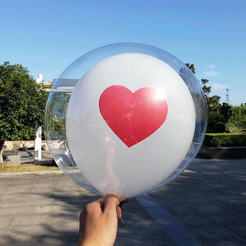 Set 10 Bong Bóng Trong Suốt Bằng latex Hình Trái Tim Trang Trí Tiệc Cưới/Sinh Nhật