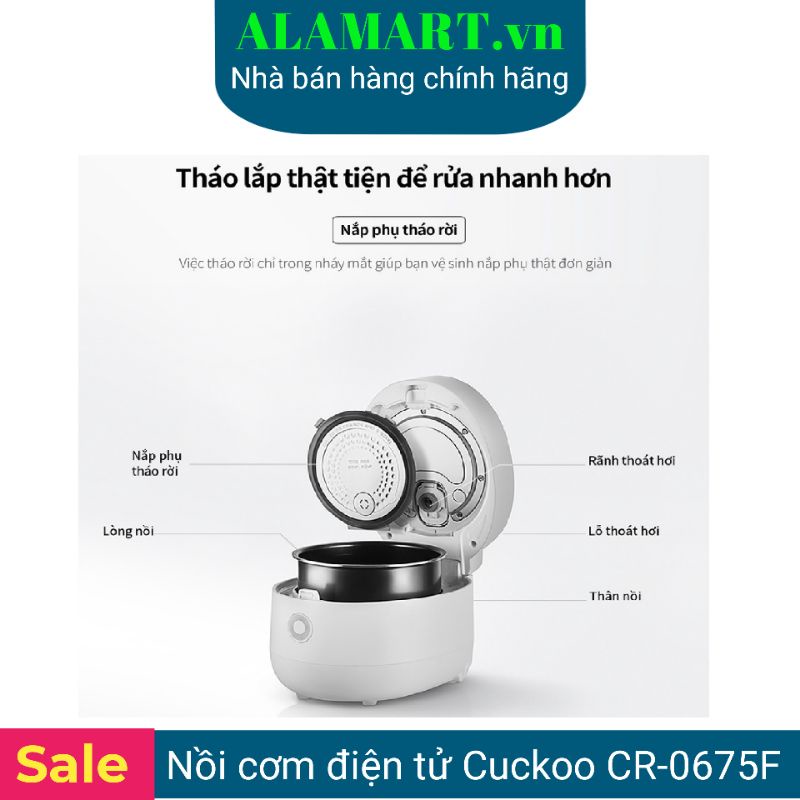 NỒI CƠM ĐIỆN TỬ CUCKOO CR-0675F 1.08L nấu 0.5 kg gạo dùng 2 - 4 người