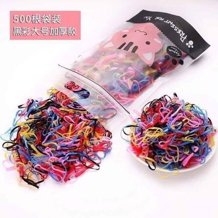 Set 500 dây chun buộc cho bé túi mèo.
