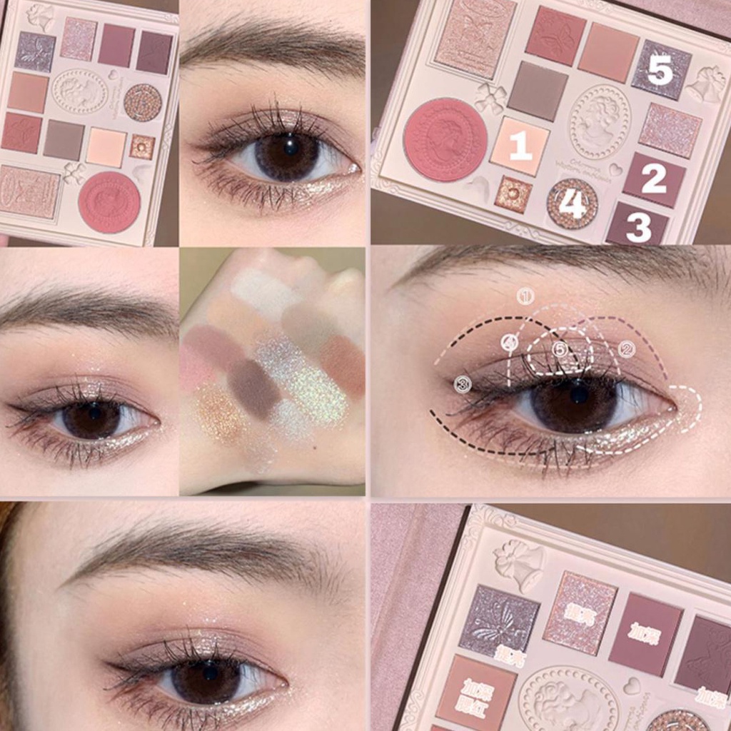 Bảng phấn mắt Colorrose tích hợp phấn bắt sáng và má hồng tất cả trong một | BigBuy360 - bigbuy360.vn