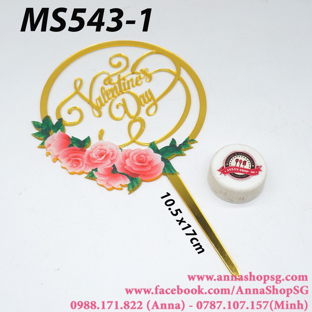 MS543-1 QUE CẮM VALENTINES DAY 1 CHÙM HOA