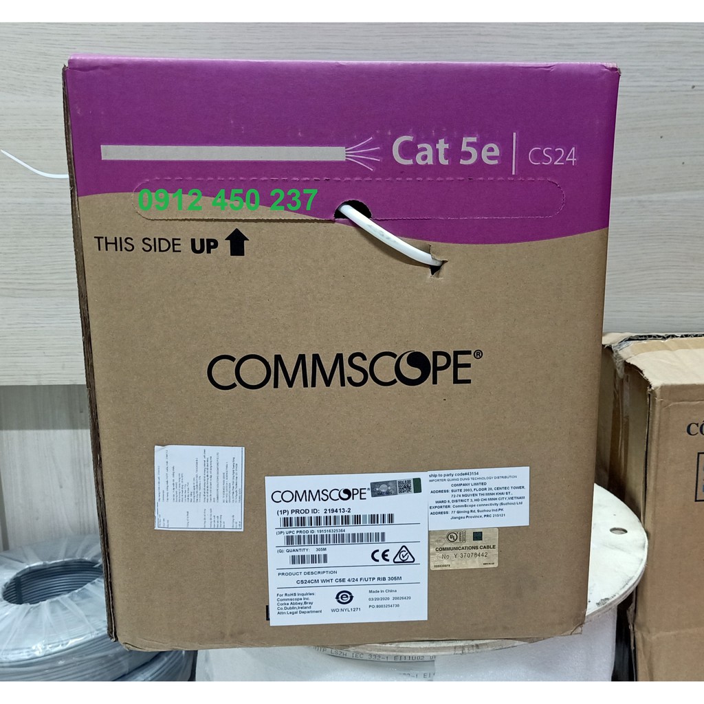 Cáp mạng Cat5e FTP chính hãng AMP/CommScope 219413-2 có CO, CQ