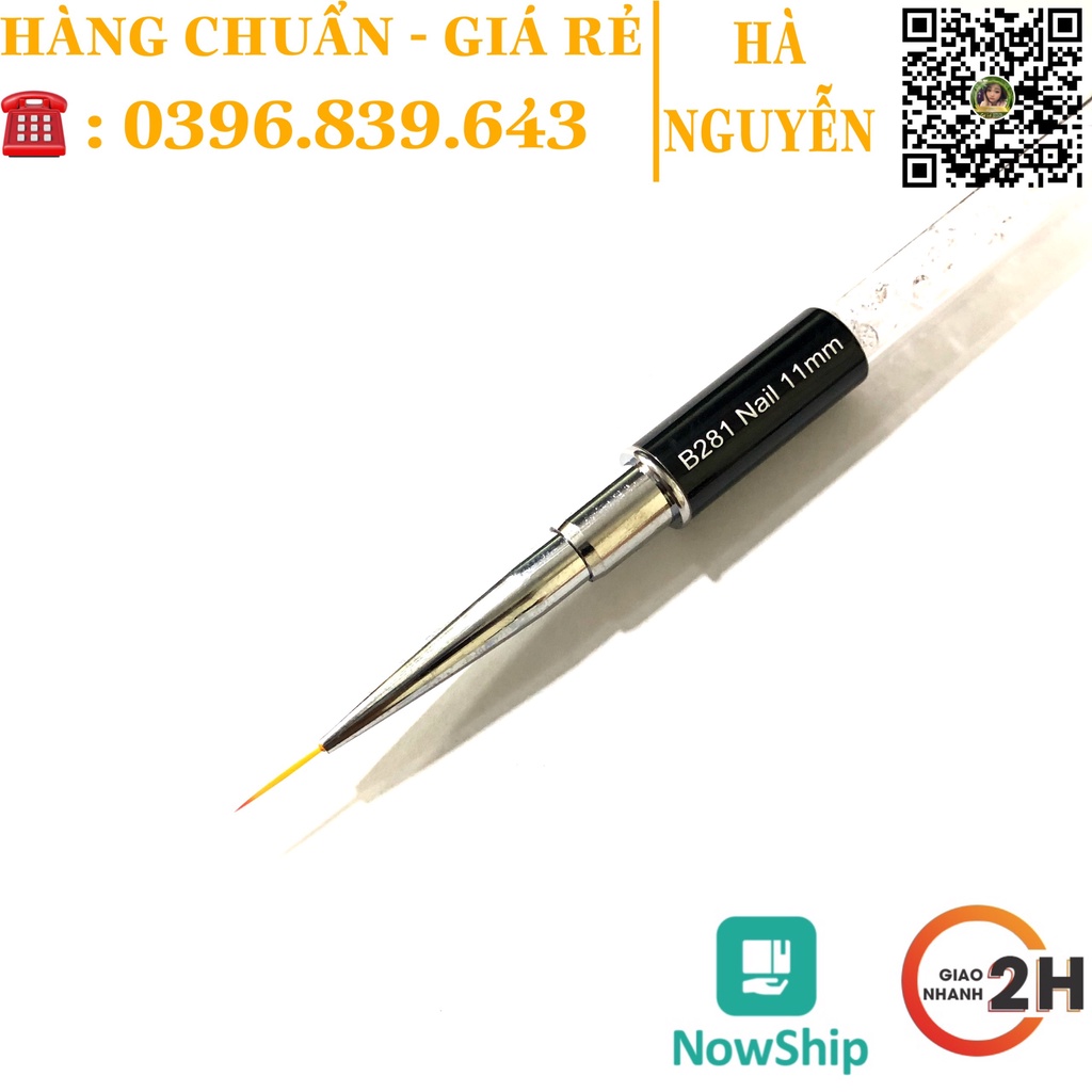 Cọ Vẽ Nét B281 - Cọ Râu vẽ Nét Cán Đá 3 size 5mm 9mm 11mm - Nét siêu mảnh