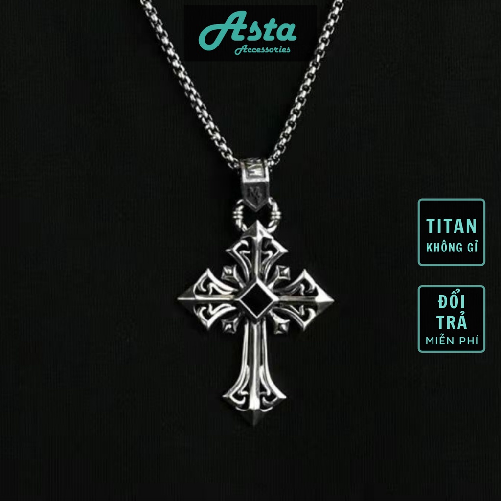 Vòng cổ nam nữ dây chuyền Titan Asta Accessories màu bạc unisex đẹp phụ kiện thời trang - Vòng cổ Goddess