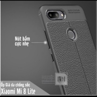 Ốp lưng da cao cấp Auto focus cho xiaomi mi 8 lite