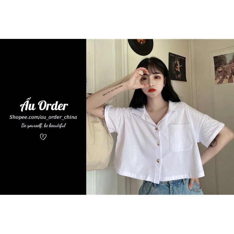 Áo croptop có cổ basic Bigsize đến 80kg