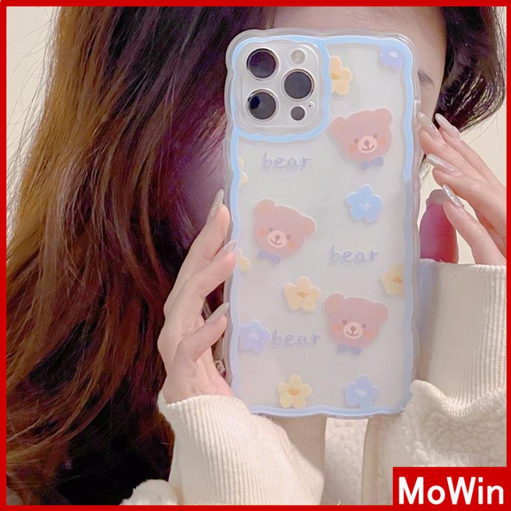 Ốp lưng silicon mềm hình gấu bông hoa chống sốc thích hợp cho iPhone13 Promax/12 Pro Max / 11 / 7 Plus