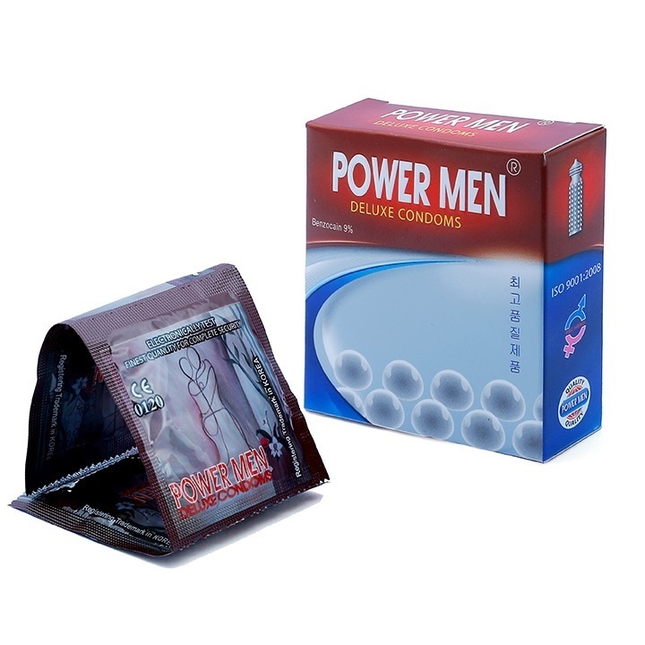 Bao cao su Powermen Ngọc Trai 4in1 hộp 3 cái