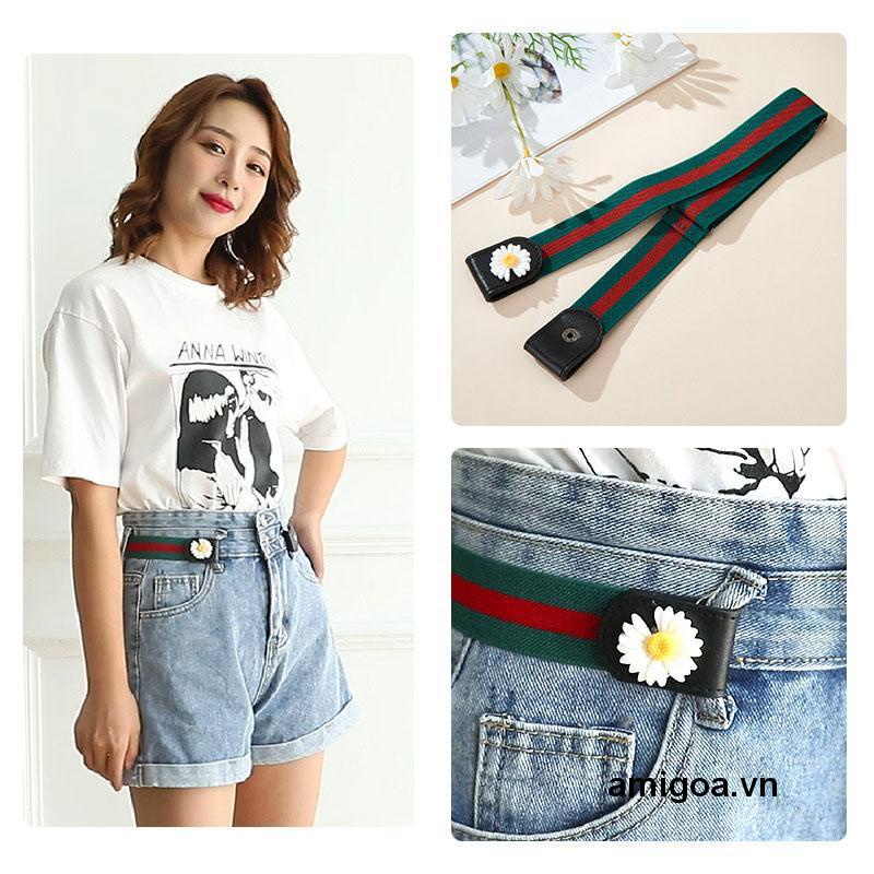 ✨✨Thắt lưng lười dây chun có nút gài, nút cài bấm, khuy cài bấm điều chỉnh lưng quần Jean, quần bò cạp rộng
