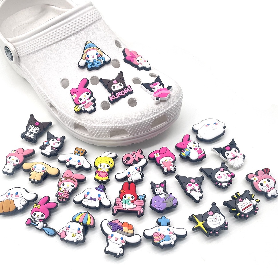 DIY Crocs Sandal Phụ kiện Sanrio Dễ thương Dép dán Phụ kiện giày