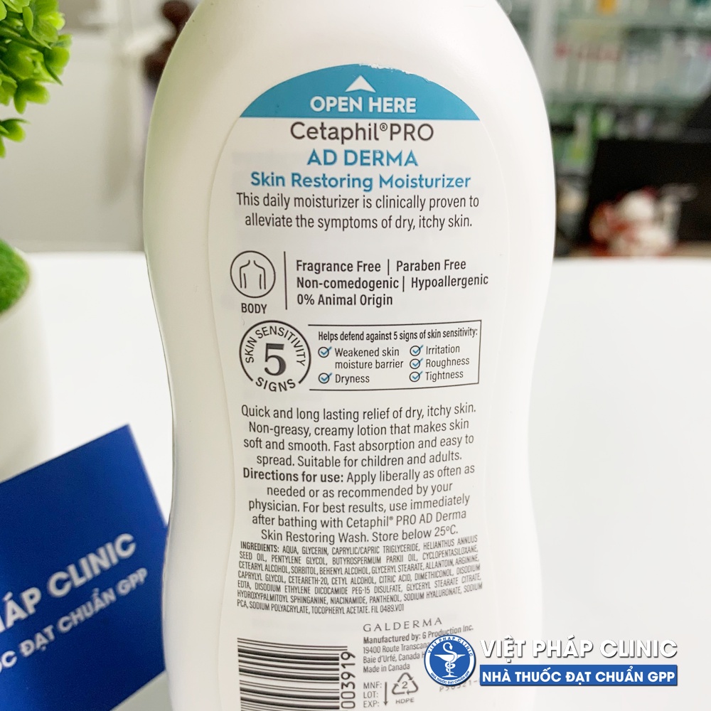 Kem dưỡng ẩm cho da khô, cơ địa CETAPHIL PRO AD DERMA MOISTURIZER 295ML