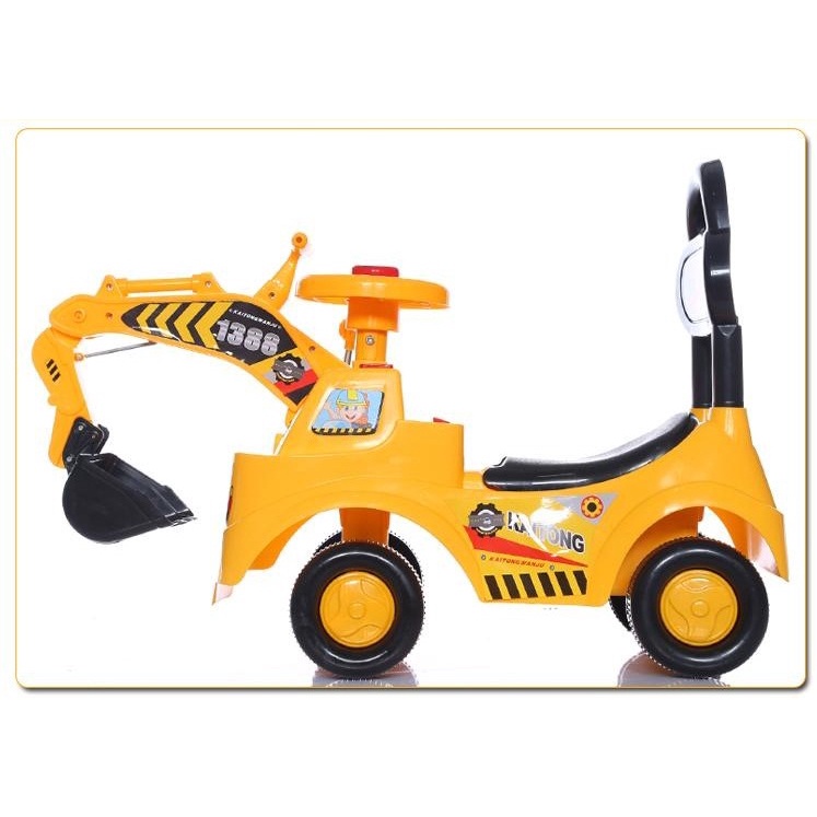 Xe cẩu máy xúc chòi chân có nhạc 2 trong 1 cho bé -- BAOPHONG8668