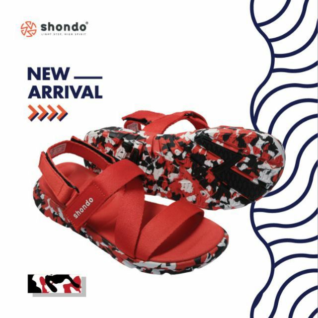 [Chính Hãng]® Giày Sandal SHAT SHONDO Camo đỏ siêu Hot Hè 2019