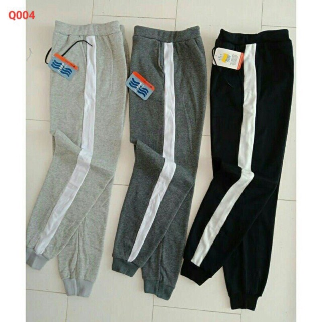 Quần jogger nam/nữ nỉ 1 sọc kèm ảnh thật