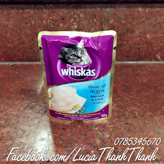 Thức ăn pate gói whiskas đủ vị  80/85 gram