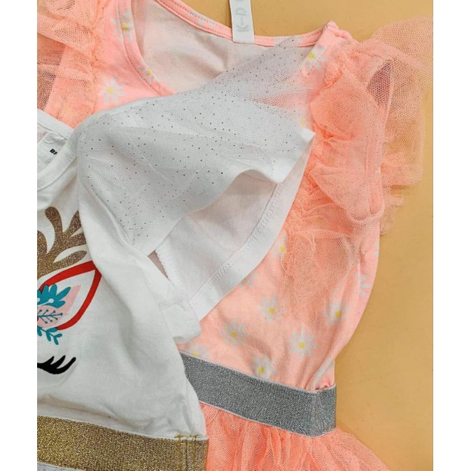 Đầm thun phối chân váy voan Little Princess + K-D