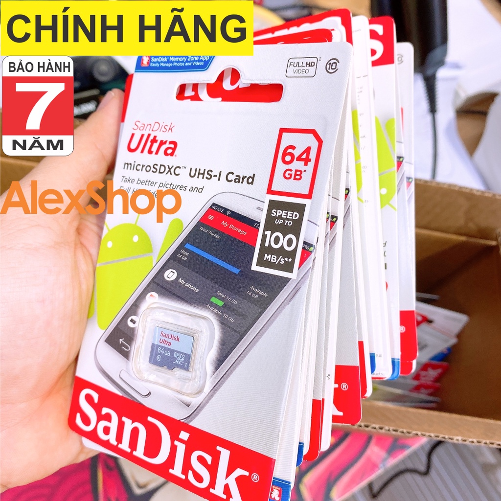 Sỉ 10 Thẻ SanDisk Micro SD 64G - Chính Hãng Sandisk BH 7 Năm