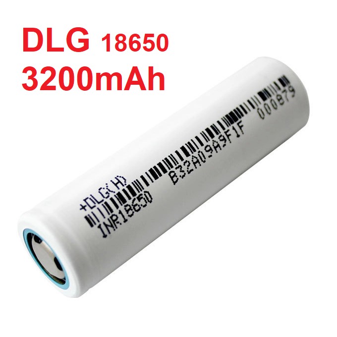 Pin sạc 18650 lithium 3.7V 3200mAh DLG, dòng xả 3C, Pin sạc 3,7V dùng cho đèn pin, Dung lượng thật 3200mAh