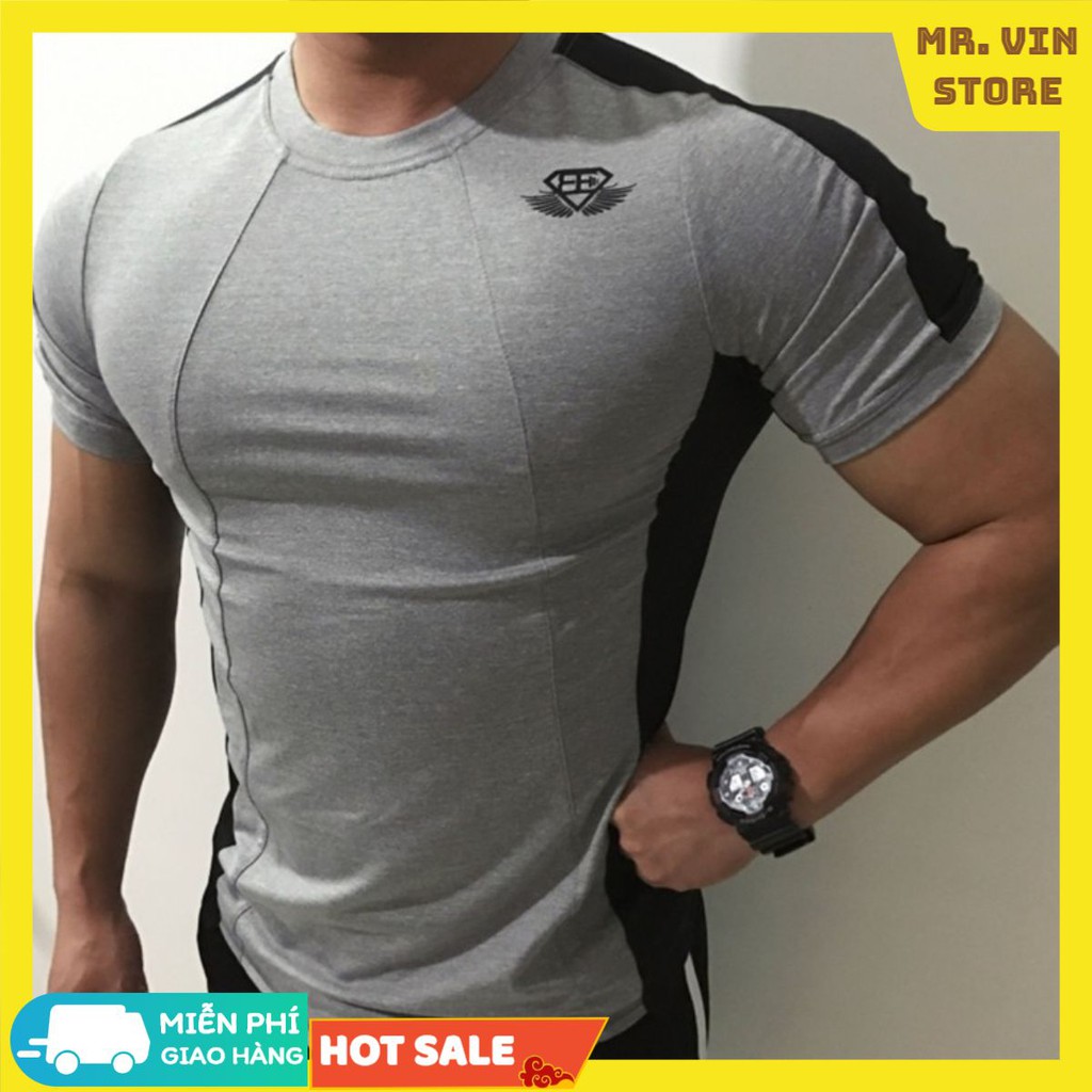 Áo Tập GYM Nam TSC32 - Áo Gym NAm Ôm Body Nhập Khẩu Cao Cấp Thun Cotton Phối Lưới Thoáng Mát