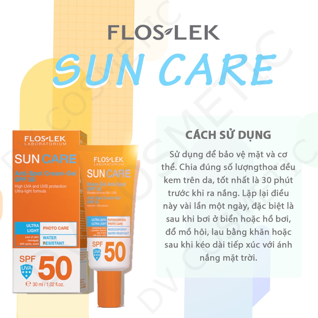 Kem chống nắng Floslek Anti Spot cream gel SPF 50+ 30ml