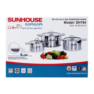 Bộ nồi inox 5 đáy SH784