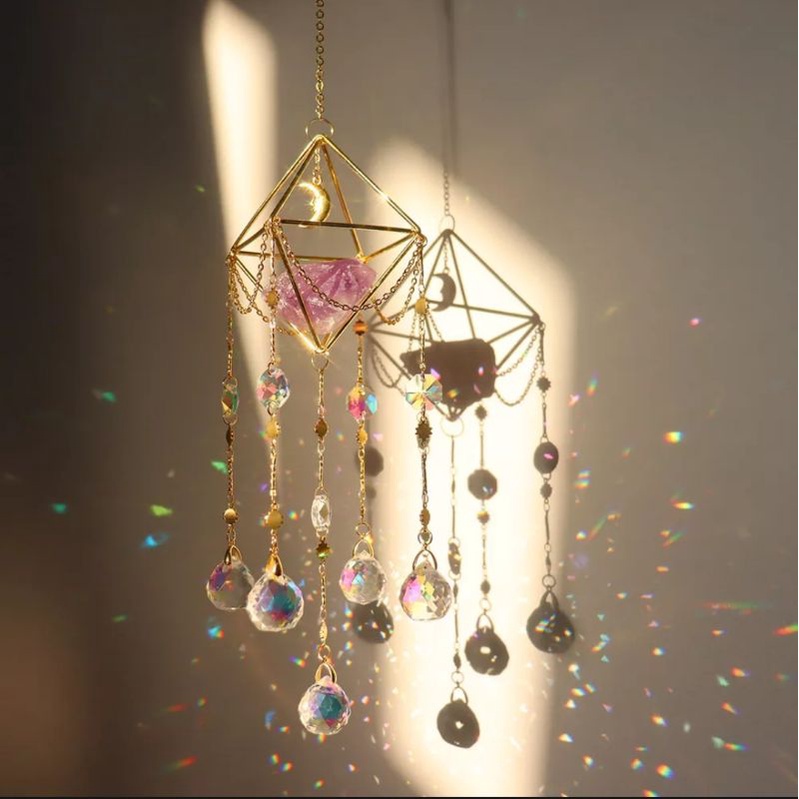 Chuông gió suncatcher quà sinh nhật lưu niệm phụ kiện trang trí nhà cửa chuông gió pha lê suncatcher