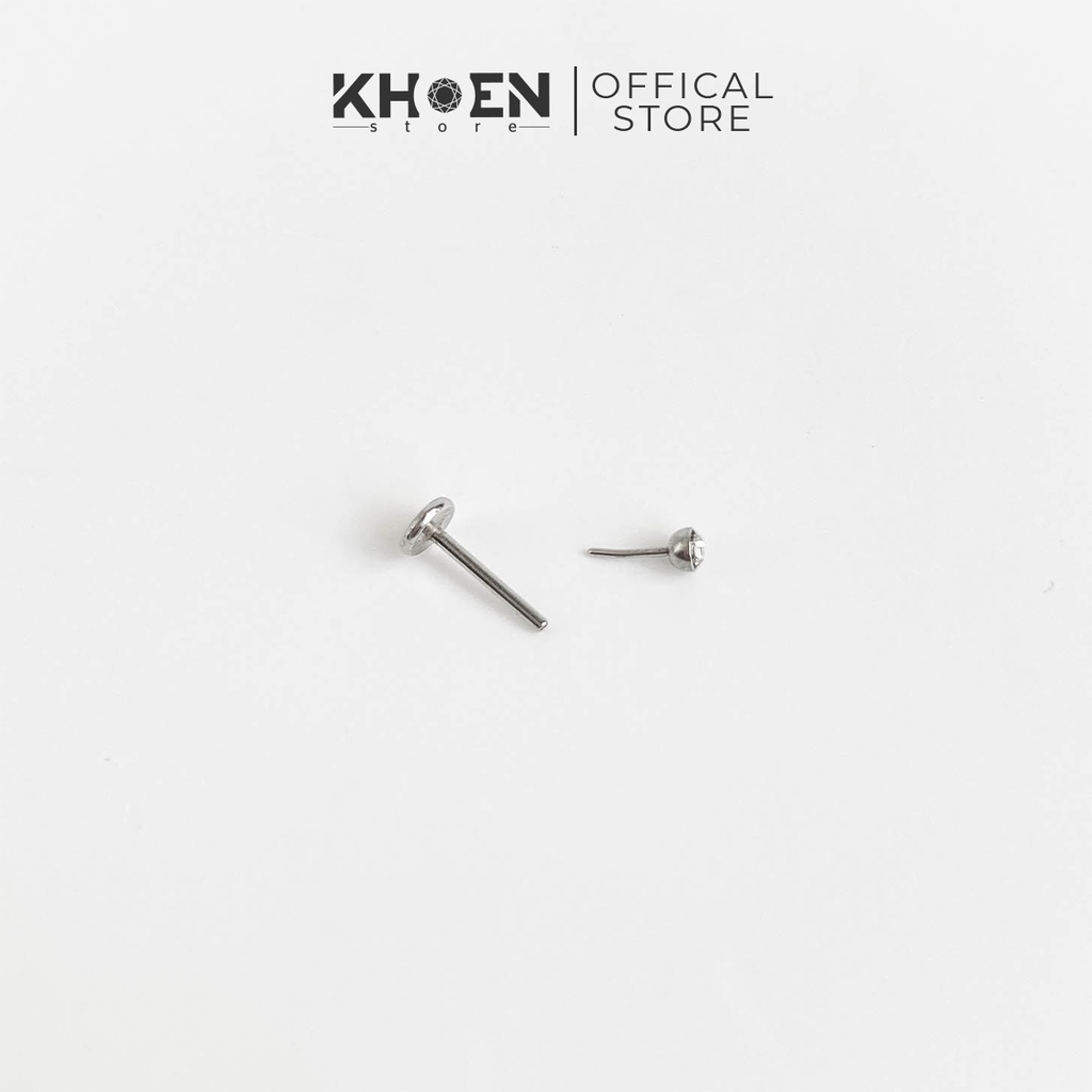 Khuyên đá cài thân 0.8mm - Thép không gỉ - Khoen Store