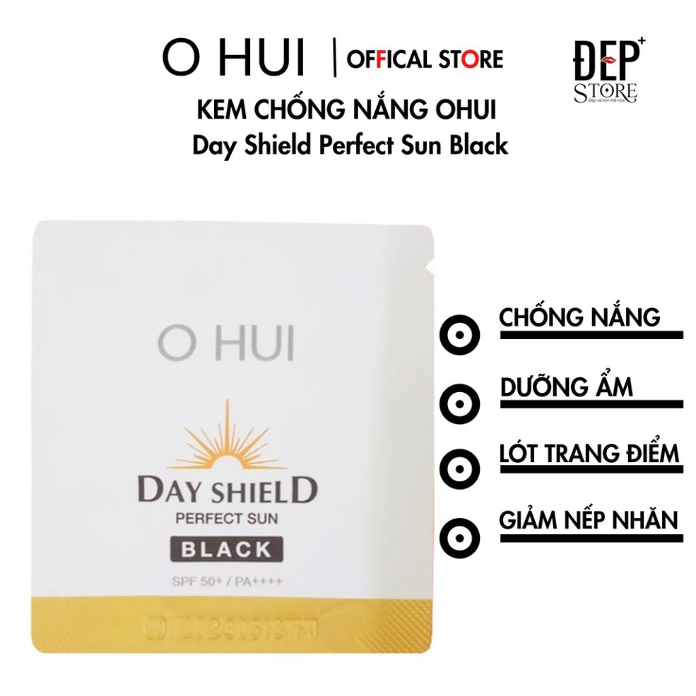 [GÓI NHỎ]Kem chống nắng OHUI Day Shield Perfect Sun Black SPF50+ PA++++  2ml