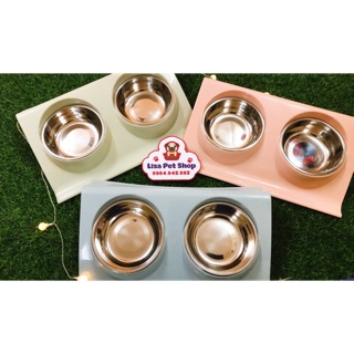 Bát đôi inox màu chống rơi vãi thức ăn